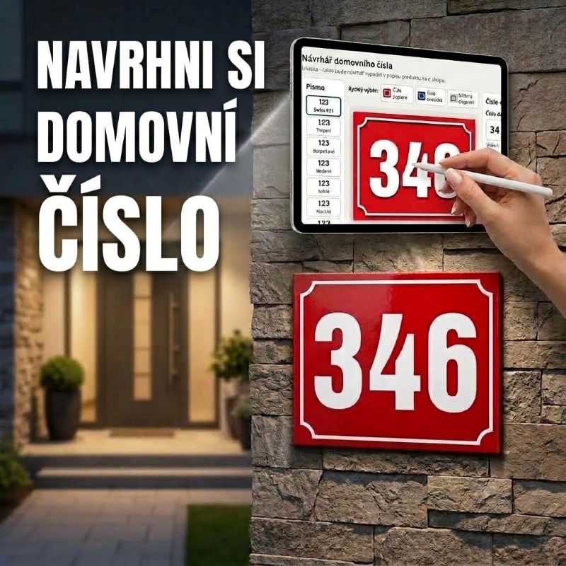 Návrhář domovního čísla – číslo na dům podle vlastního návrhu