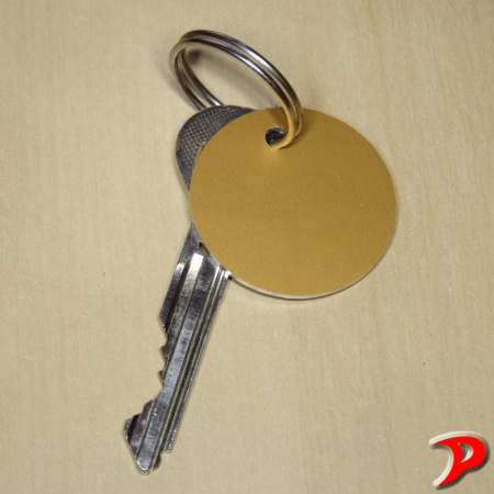 Klíčenka typ A, 35x35 mm, dural, zlatá matná