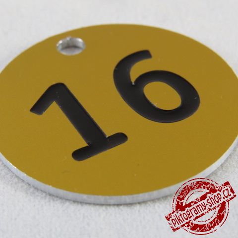 Klíčenka typ A, 35x35 mm, dural, zlatá matná