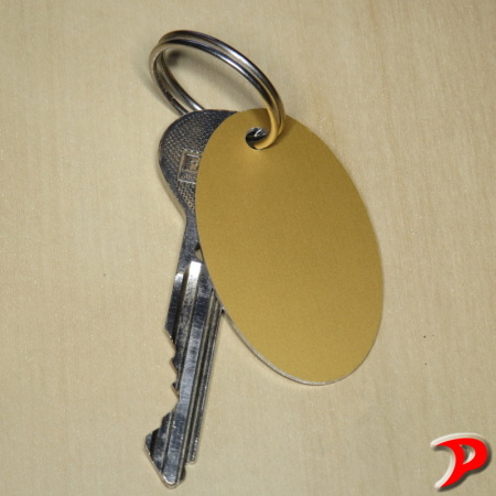 Klíčenka typ F, 30x50 mm, dural, zlatá matná