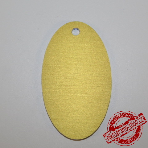 Klíčenka typ W, 30x50 mm, text na šíři, dural, zlatá matná