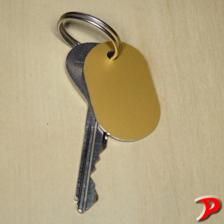 Klíčenka typ D, 24x40 mm, dural, zlatá matná