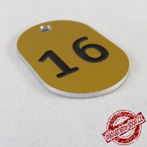 Klíčenka typ D, 24x40 mm, dural, zlatá matná