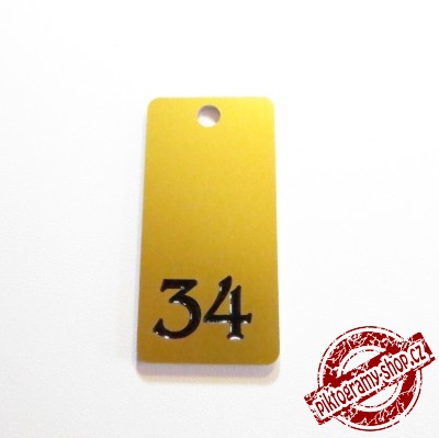 Klíčenka typ J, 25x55 mm, dural, zlatá matná