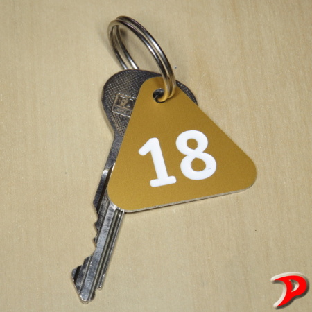 Klíčenka typ L,40x36 mm, dural, zlatá matná