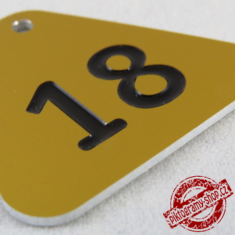 Klíčenka typ L,40x36 mm, dural, zlatá matná