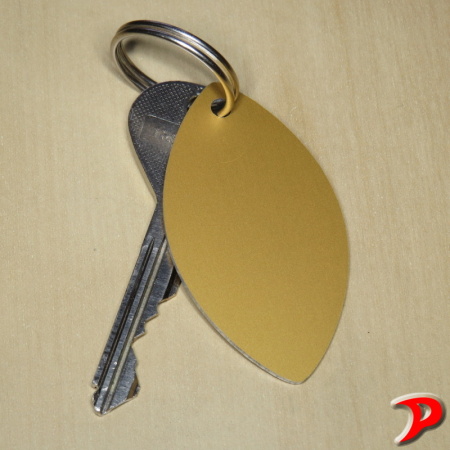 Klíčenka typ H, 33x60 mm, dural, zlatá matná