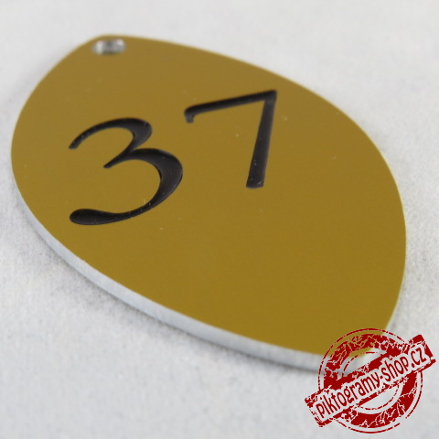 Klíčenka typ H, 33x60 mm, dural, zlatá matná