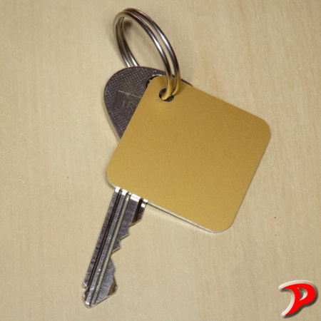 Klíčenka typ K, 45x45 mm, dural, zlatá matná