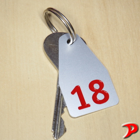 Klíčenka typ I, 30x50 mm, dural, stříbrná