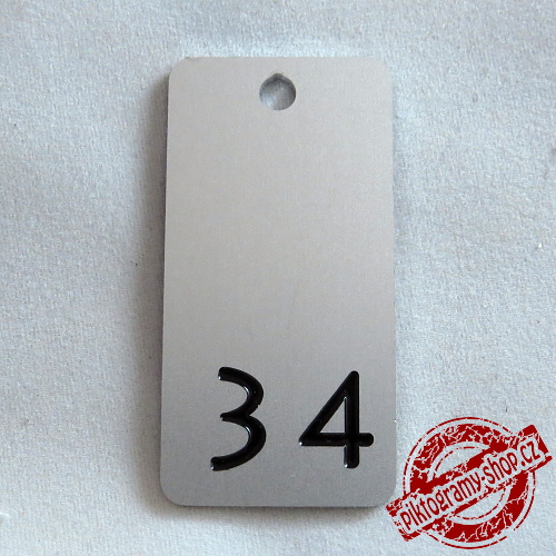 Klíčenka typ J, 25x50 mm, dural, stříbrná