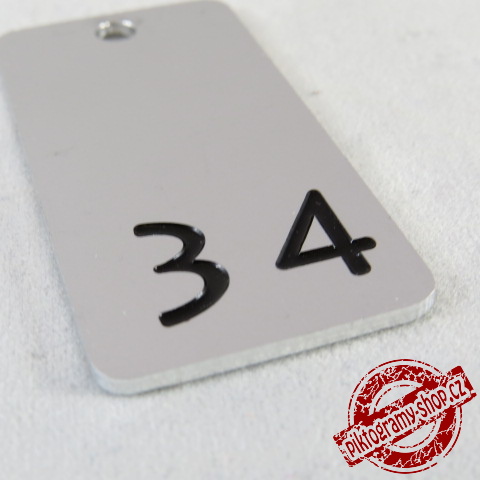 Klíčenka typ J, 25x50 mm, dural, stříbrná