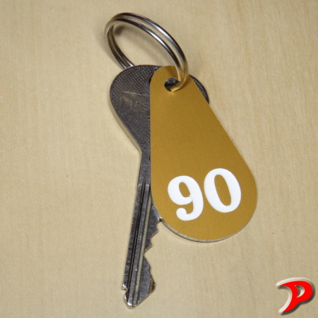 Klíčenka typ Q, 27x50 mm, dural, zlatá