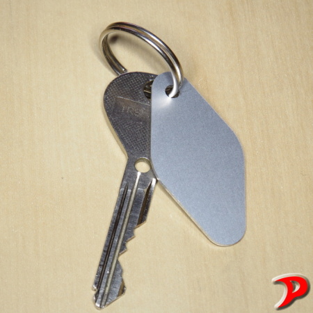 Klíčenka typ P, 25x50 mm, dural, stříbrná