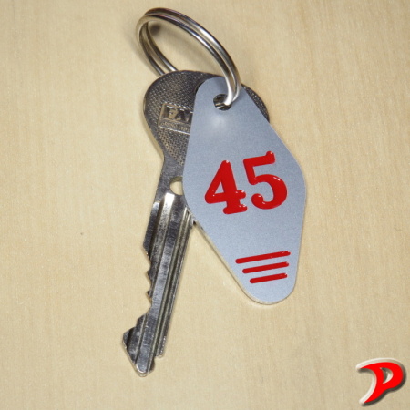 Klíčenka typ P, 25x50 mm, dural, stříbrná