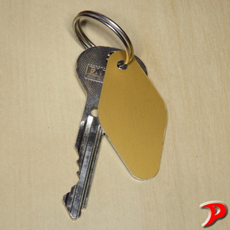 Klíčenka typ P, 25x50 mm, dural, zlatá