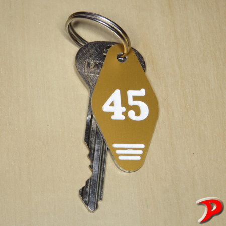 Klíčenka typ P, 25x50 mm, dural, zlatá