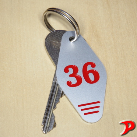 Klíčenka typ O, 30x60 mm, dural, stříbrná