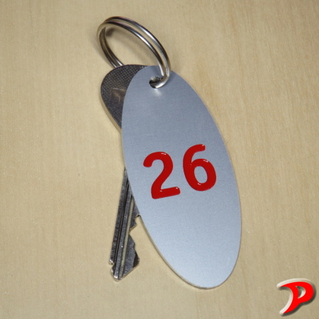 Klíčenka typ R, 30x70 mm, dural, stříbrná