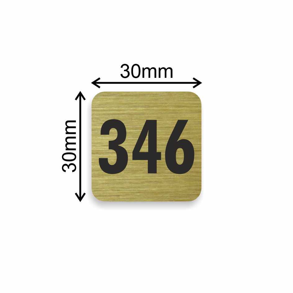 Číslo na dveře typ A – samolepka zlatá, 35x35mm