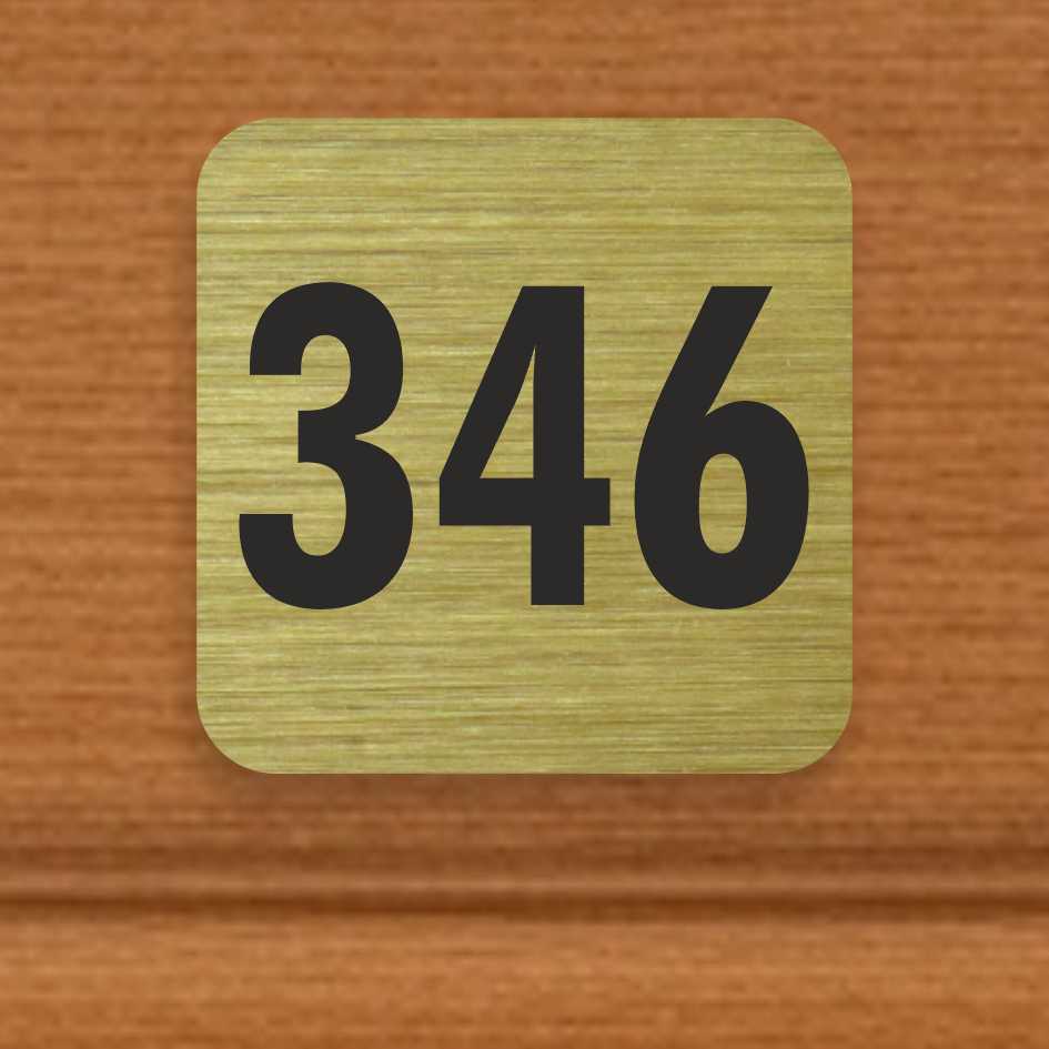 Číslo na dveře typ A – samolepka zlatá, 35x35mm