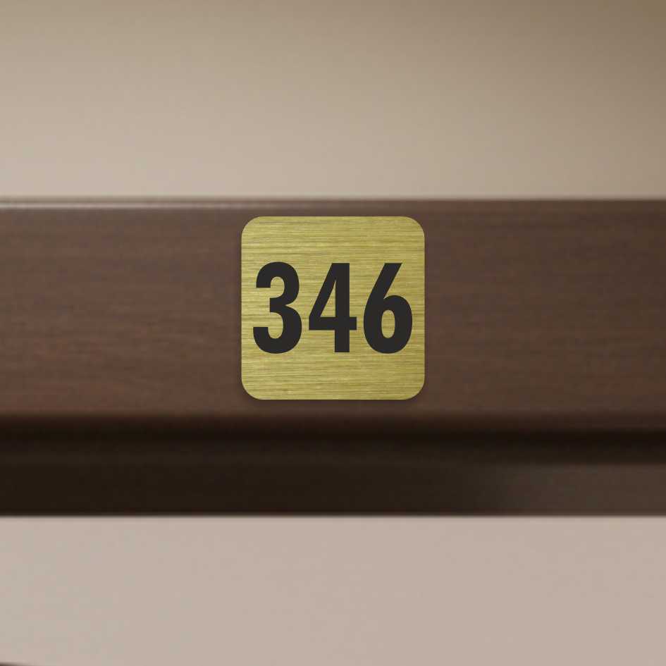 Číslo na dveře typ A – samolepka zlatá, 35x35mm