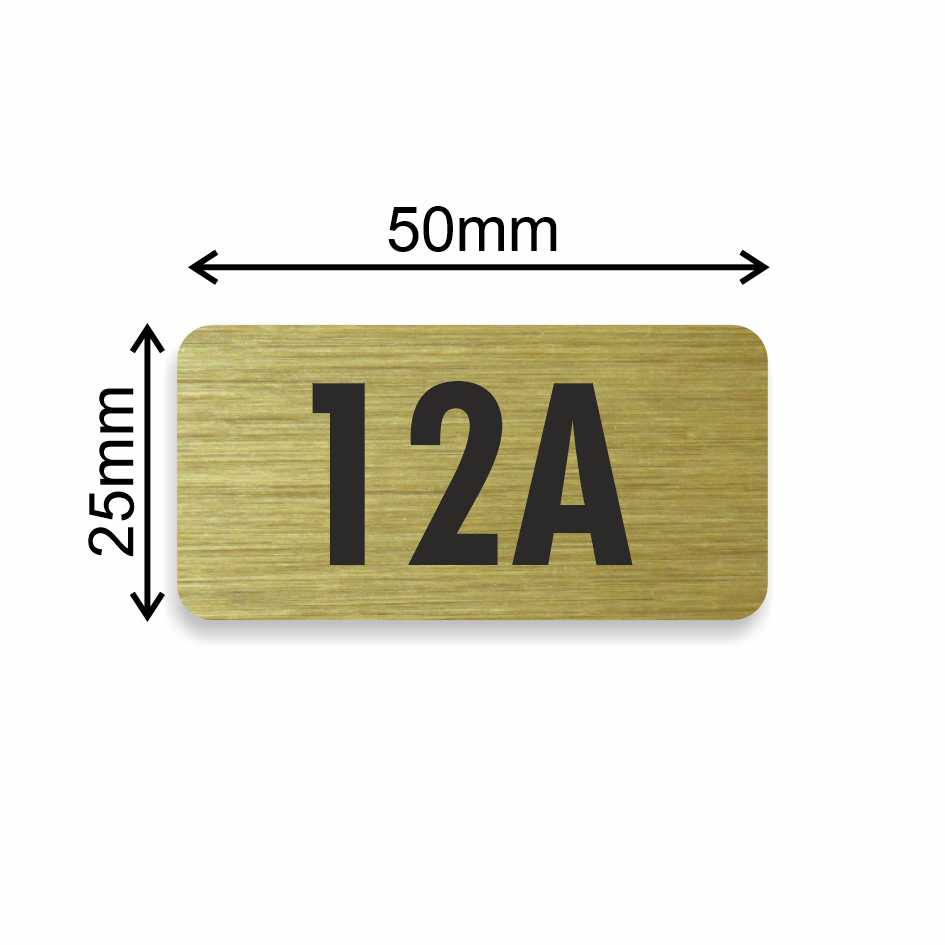 Číslo na dveře typ B – samolepka zlatá, 50x25mm