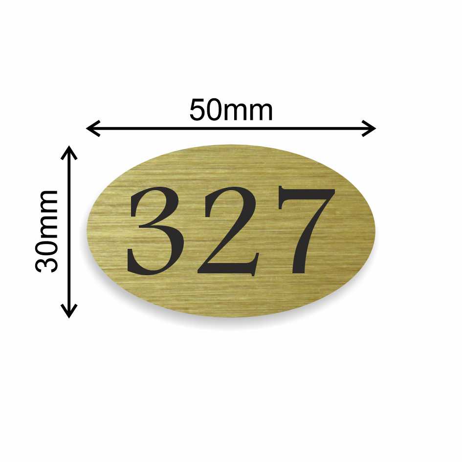 Číslo na dveře typ E – samolepka zlatá, 50x30mm