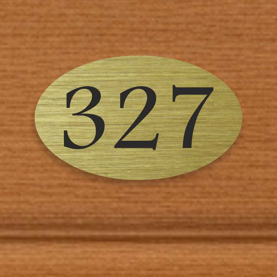 Číslo na dveře typ E – samolepka zlatá, 50x30mm