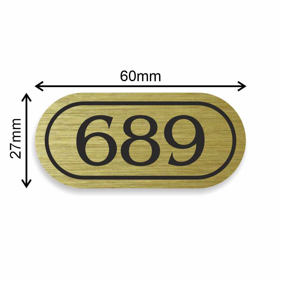 Číslo na dveře typ H – samolepka zlatá, 60x27mm