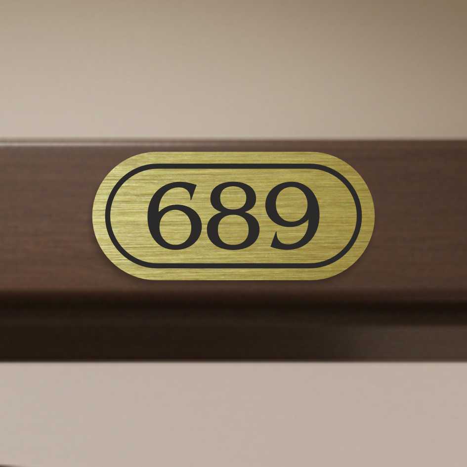 Číslo na dveře typ H – samolepka zlatá, 60x27mm