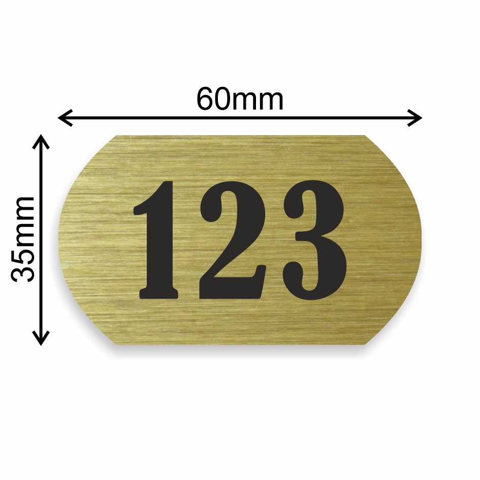 Číslo na dveře typ L – samolepka zlatá, 60x35mm