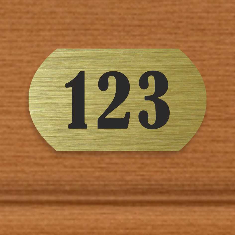 Číslo na dveře typ L – samolepka zlatá, 60x35mm