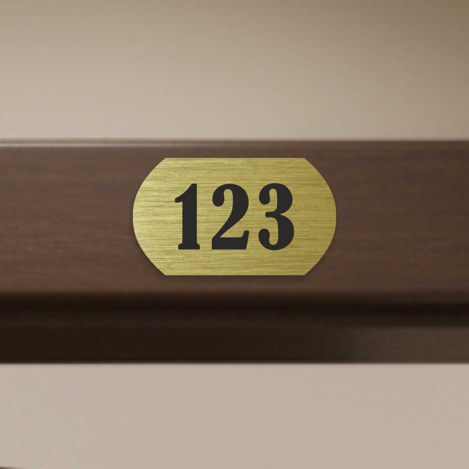 Číslo na dveře typ L – samolepka zlatá, 60x35mm