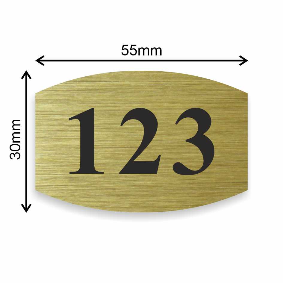 Číslo na dveře typ N – samolepka zlatá, 55x30mm