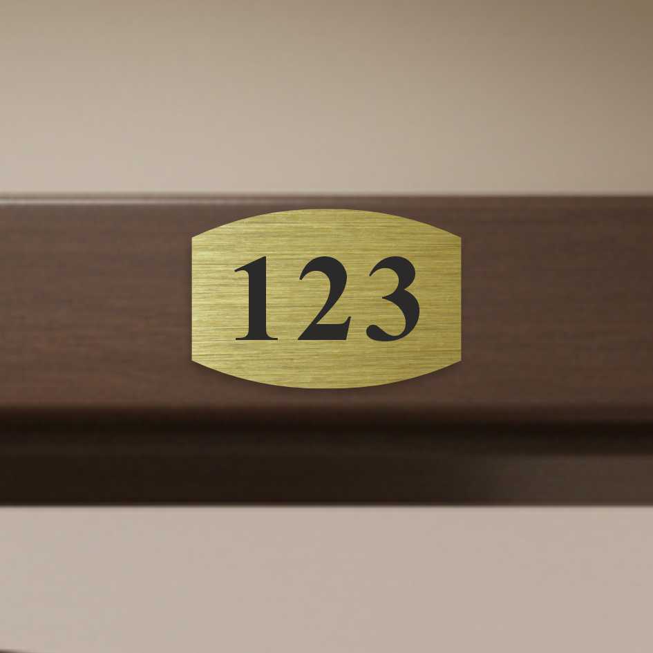 Číslo na dveře typ N – samolepka zlatá, 55x30mm