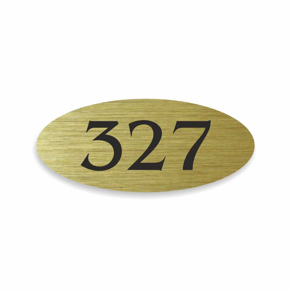 Číslo na dveře typ P – samolepka zlatá, 70x30mm