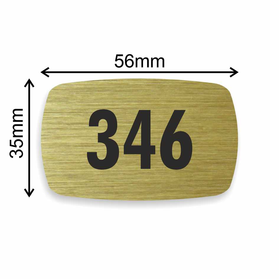 Číslo na dveře typ R – samolepka zlatá, 56x35mm
