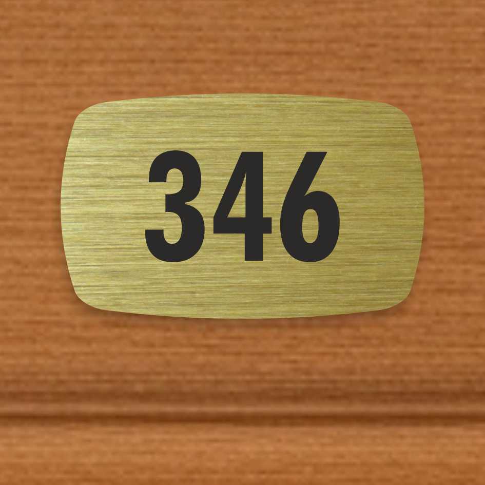 Číslo na dveře typ R – samolepka zlatá, 56x35mm