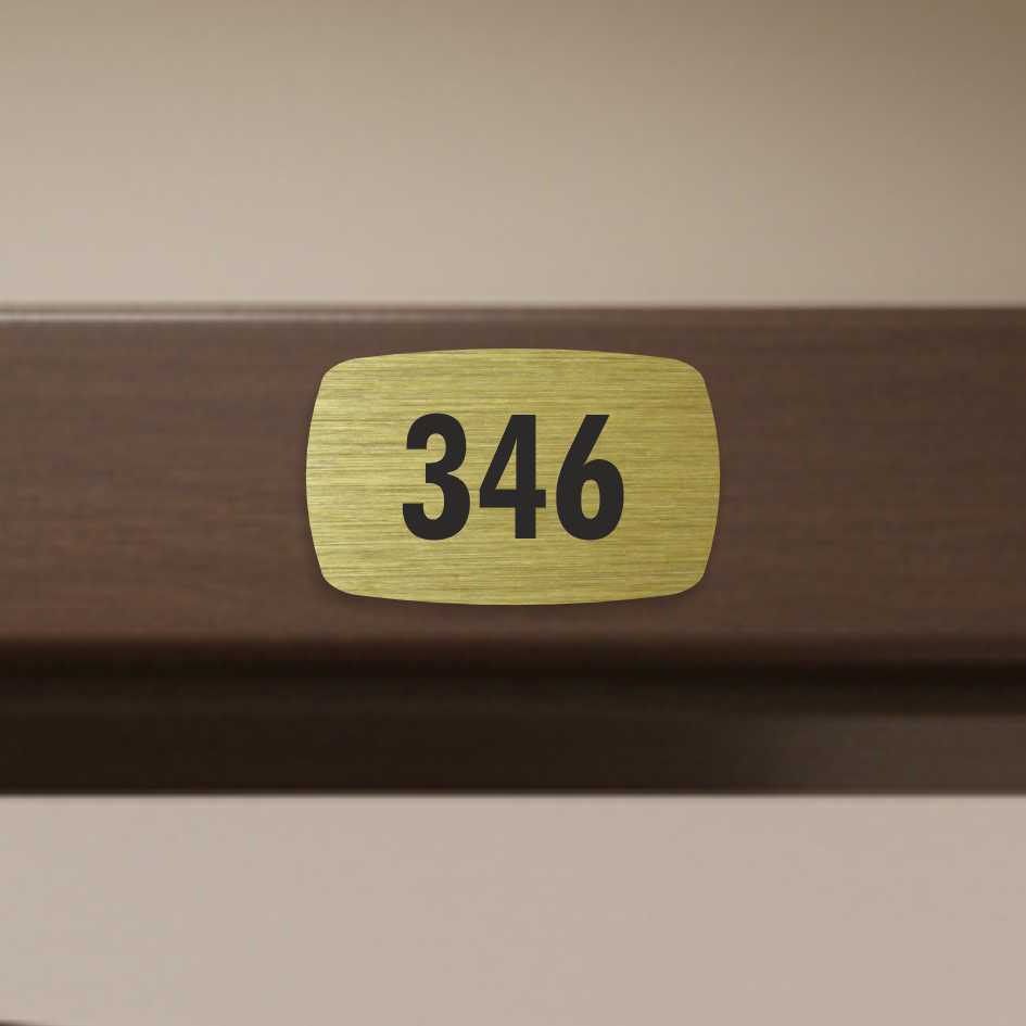 Číslo na dveře typ R – samolepka zlatá, 56x35mm