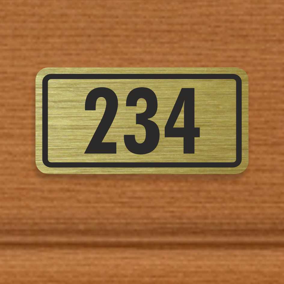 Číslo na dveře typ T – samolepka zlatá, 50x25mm