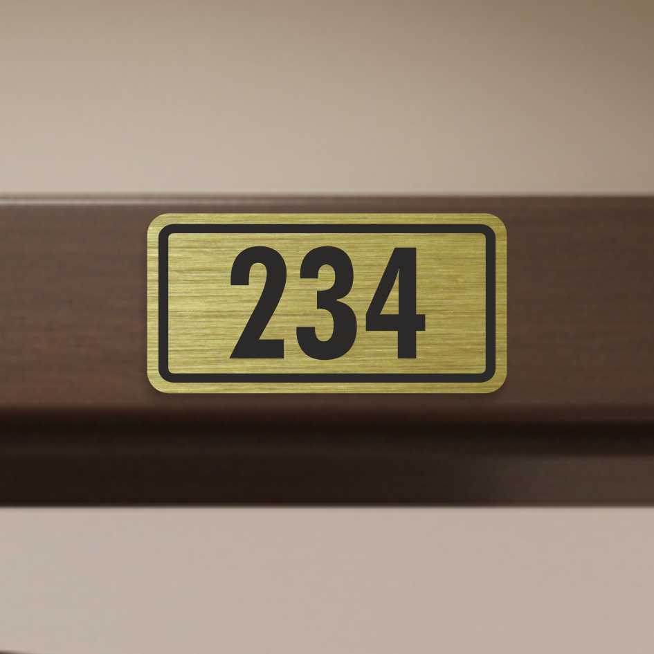 Číslo na dveře typ T – samolepka zlatá, 50x25mm