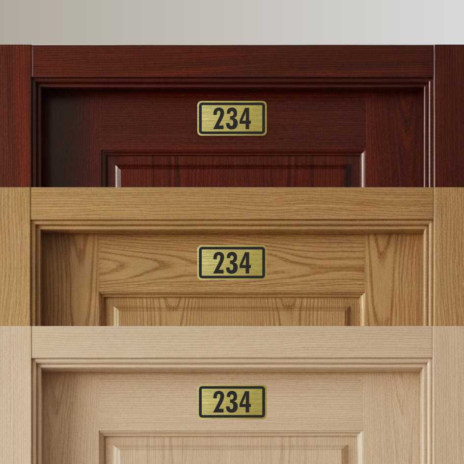 Číslo na dveře typ T – samolepka zlatá, 50x25mm