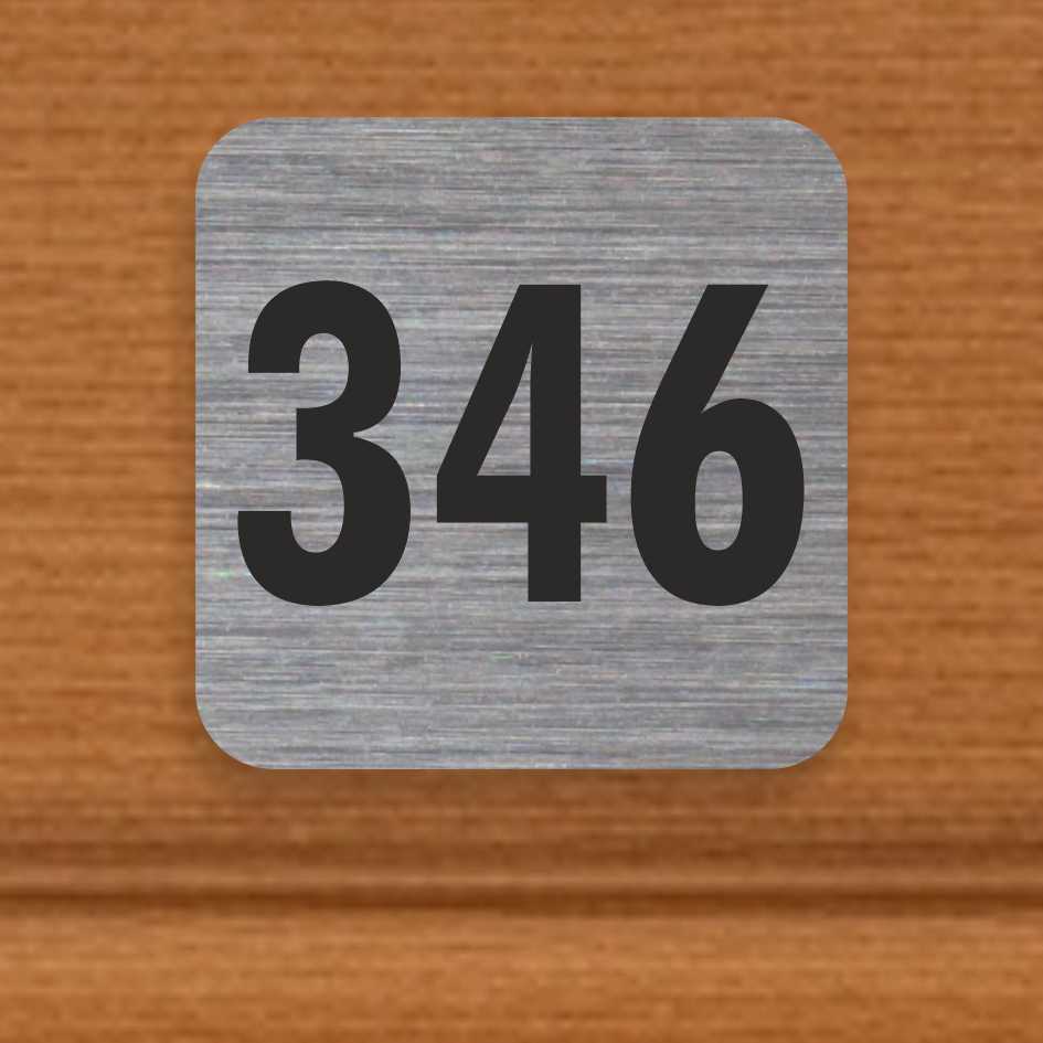 Číslo na dveře typ A – samolepka stříbrná, 35x35mm