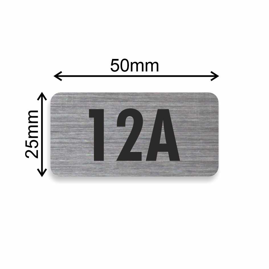 Číslo na dveře typ B – samolepka stříbrná, 50x25mm