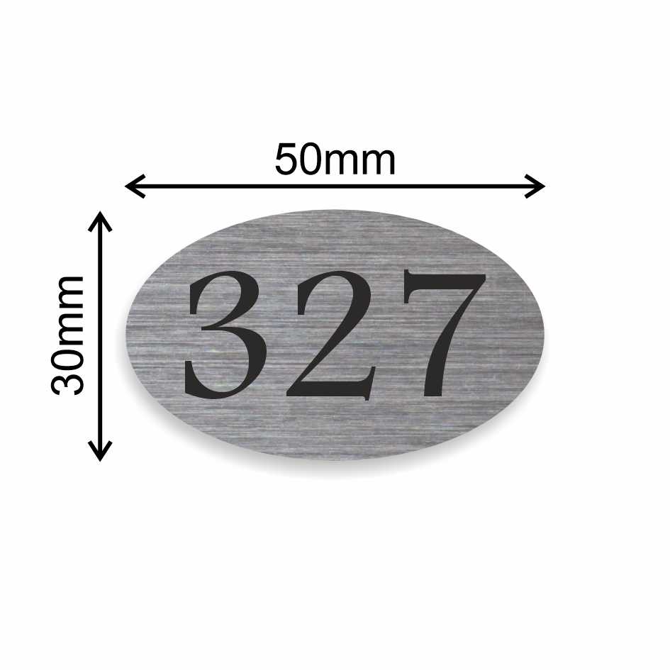 Číslo na dveře typ E – samolepka stříbrná, 50x30mm