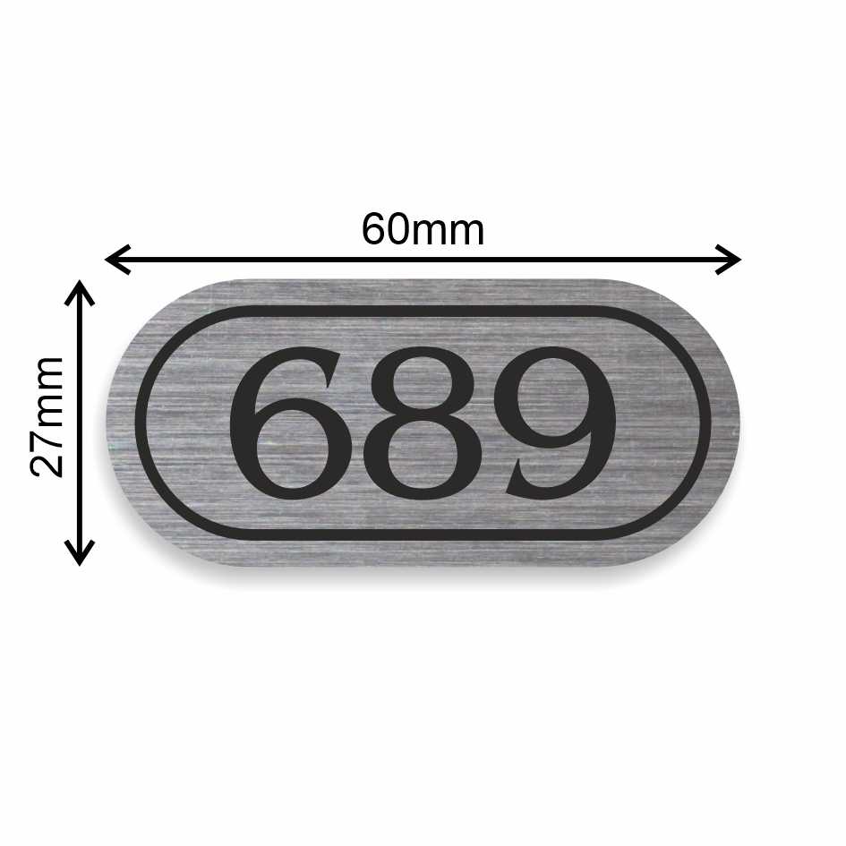 Číslo na dveře typ H – samolepka stříbrná, 60x27mm