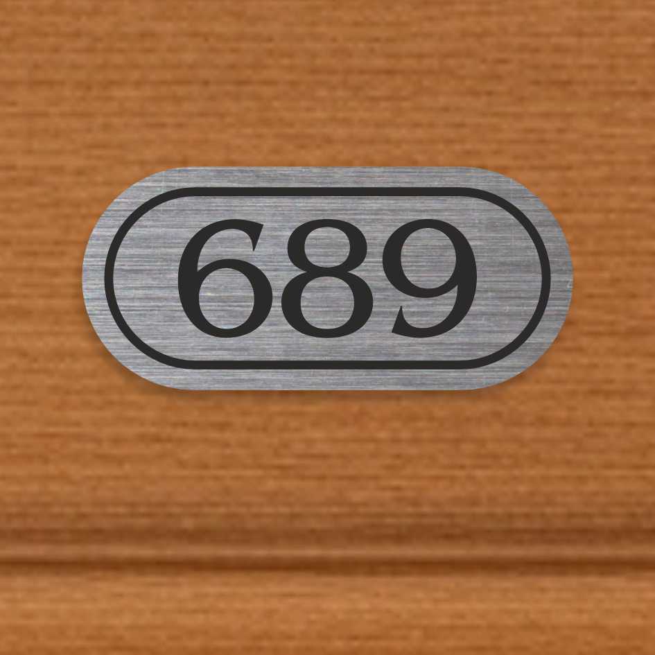 Číslo na dveře typ H – samolepka stříbrná, 60x27mm