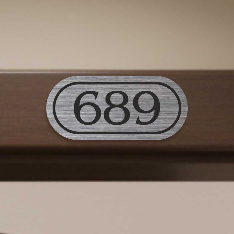 Číslo na dveře typ H – samolepka stříbrná, 60x27mm