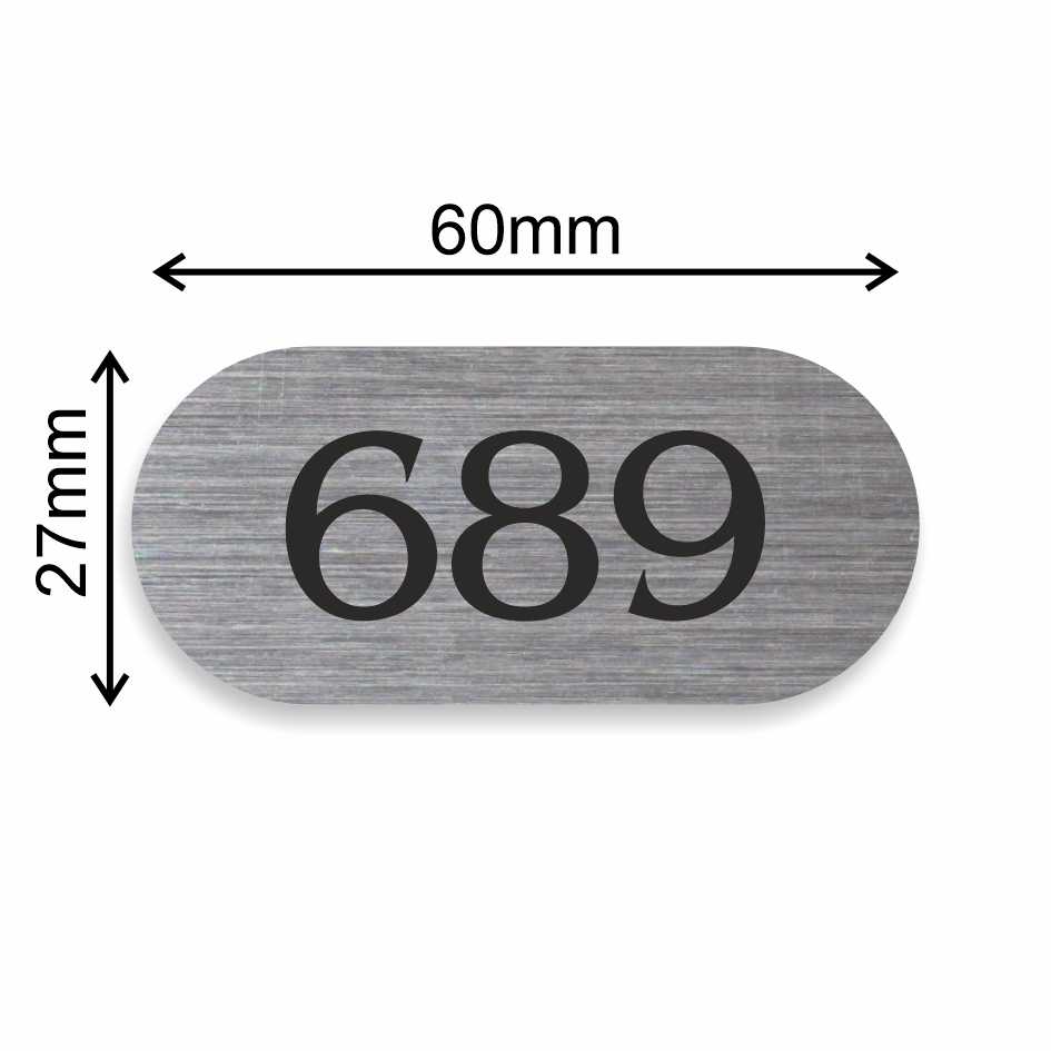 Číslo na dveře typ I – samolepka stříbrná, 60x27mm
